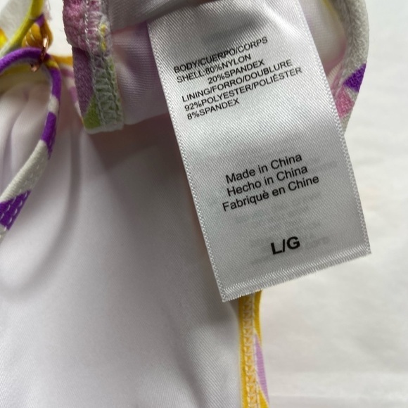 BCBG Generation Multi Color Floral Bikini Top Large with Underwire - Picture 10 of 12